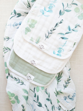 Organic Premium Burp Cloths - Sage