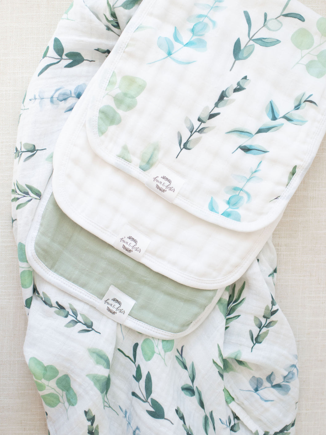 Organic Premium Burp Cloths - Sage