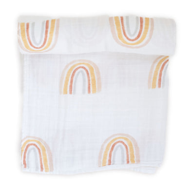 Organic Muslin Gauze Swaddle Blanket - Rainbow