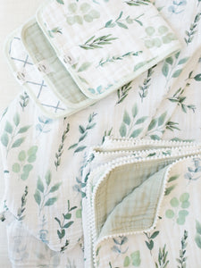 Organic Muslin Gauze Swaddle Blanket - Sage