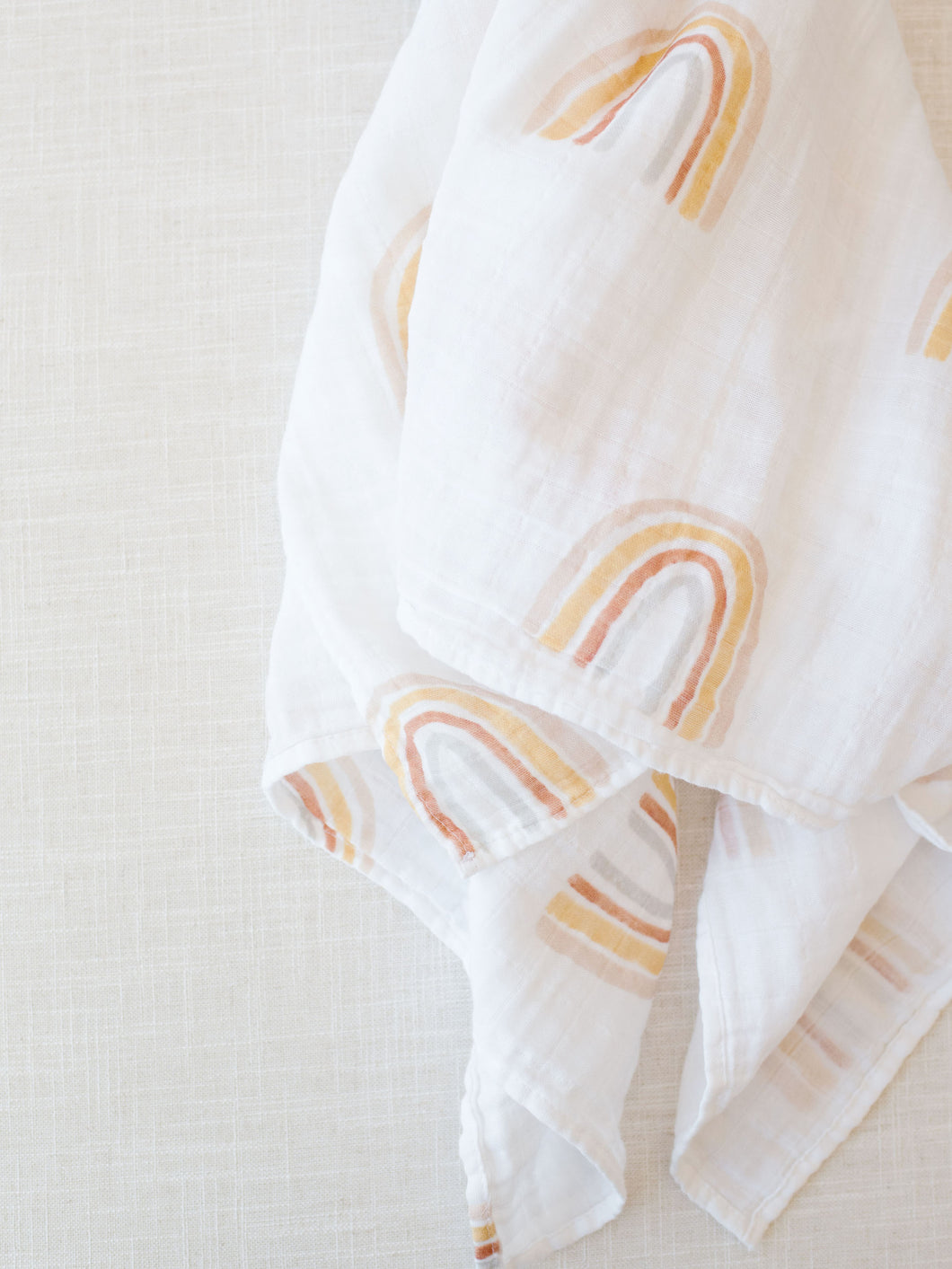 Organic Muslin Gauze Swaddle Blanket - Rainbow