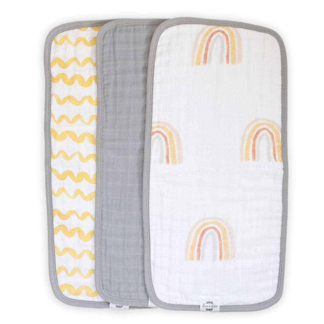 Organic Premium Burp Cloths - Rainbow