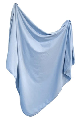 Organic Cotton Swaddle - River (light blue)