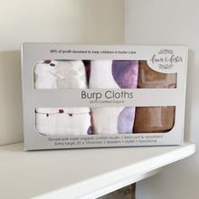 Load image into Gallery viewer, Organic Premium Burp Cloths - Violet