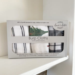 Organic Premium Burp Cloths - Lennox