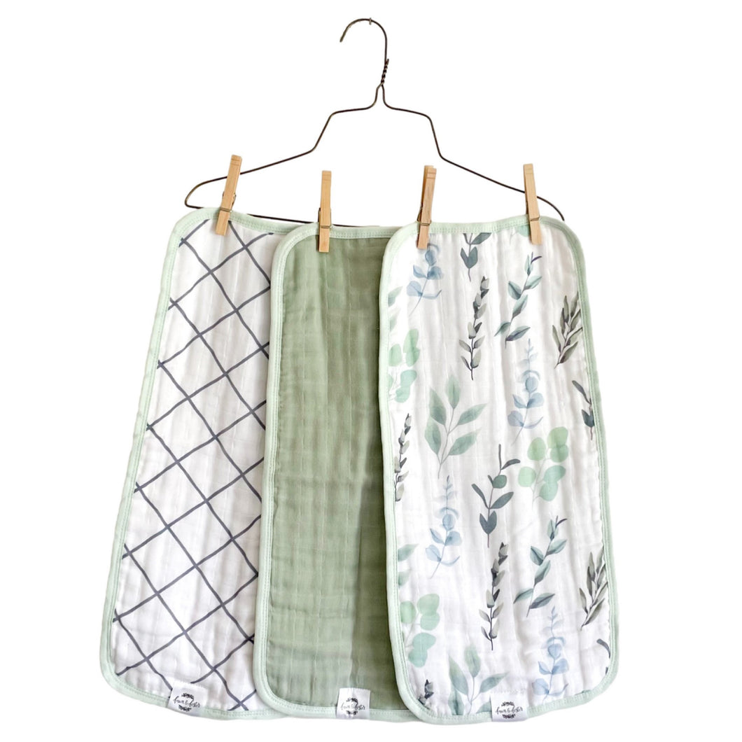 Organic Premium Burp Cloths - Sage
