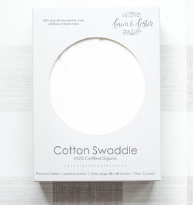 Organic Cotton Swaddle - Sugar (white)