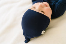 Load image into Gallery viewer, Bamboo Top Knot Hats 3pk. - Almond, Blueberry, Thyme