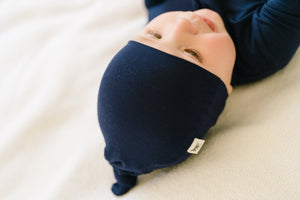Bamboo Top Knot Hats 3pk. - Almond, Blueberry, Thyme