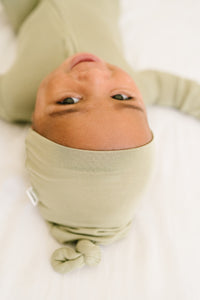 Bamboo Top Knot Hats 3pk. - Almond, Blueberry, Thyme