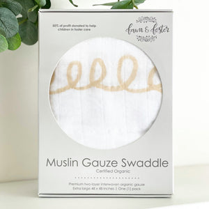 Organic Muslin Gauze Swaddle Blanket - Haven