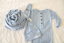 Load image into Gallery viewer, Organic Cotton Swaddle - River (light blue)