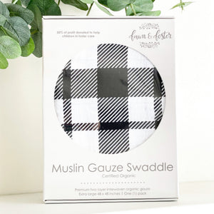 Organic Muslin Gauze Swaddle Blanket - Lennox