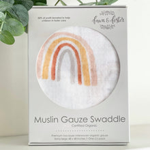 Load image into Gallery viewer, Organic Muslin Gauze Swaddle Blanket - Rainbow