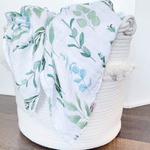 Organic Muslin Gauze Swaddle Blanket - Sage