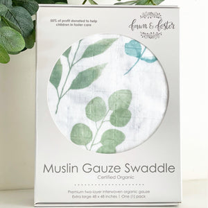 Organic Muslin Gauze Swaddle Blanket - Sage